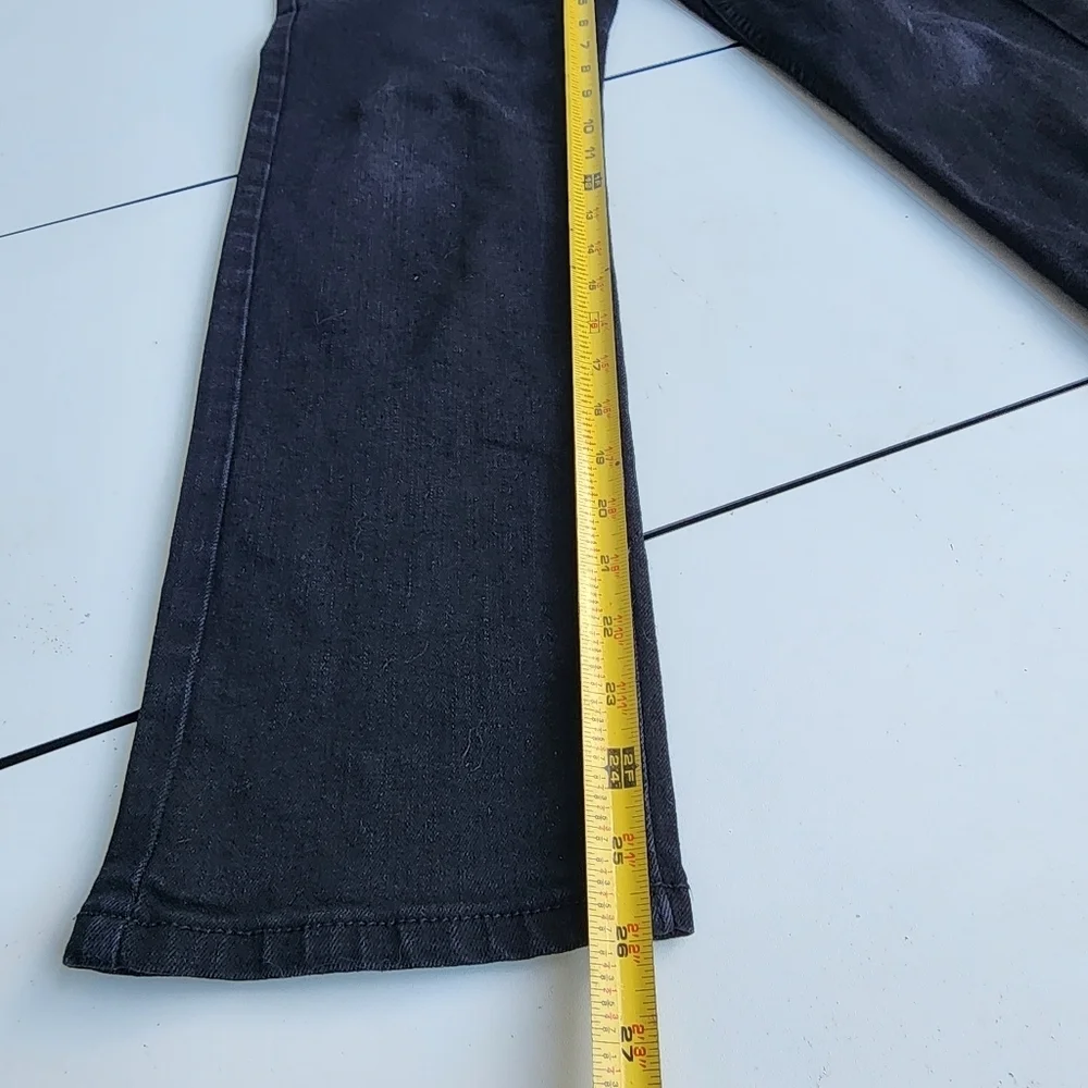 Wonder Nation Jeans Boys Black Denim Stretch Straight Fit Adjastable Waist Sz 12